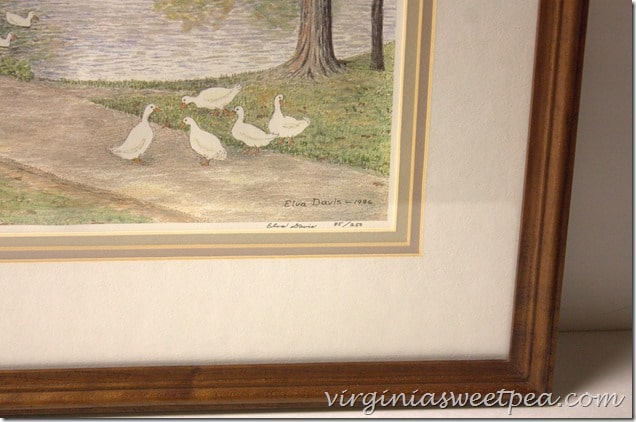 Virginia Tech Duck Pond print by Elva Davis. 