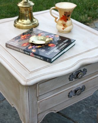 A found at Goodwill end table gets a makeover with paint and wax. virginiasweetpea.com