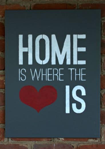 Home is Where the Heart Is Stenciled Sign "How To" and $50 stencil giveaway