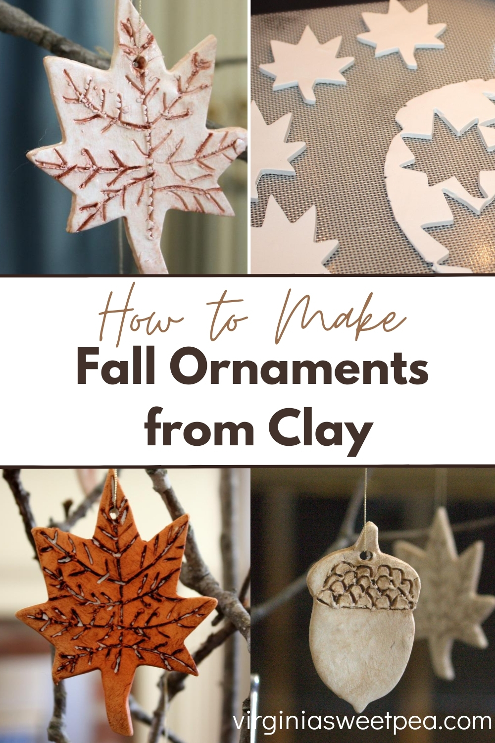 Leaf shaped ornaments made from clay