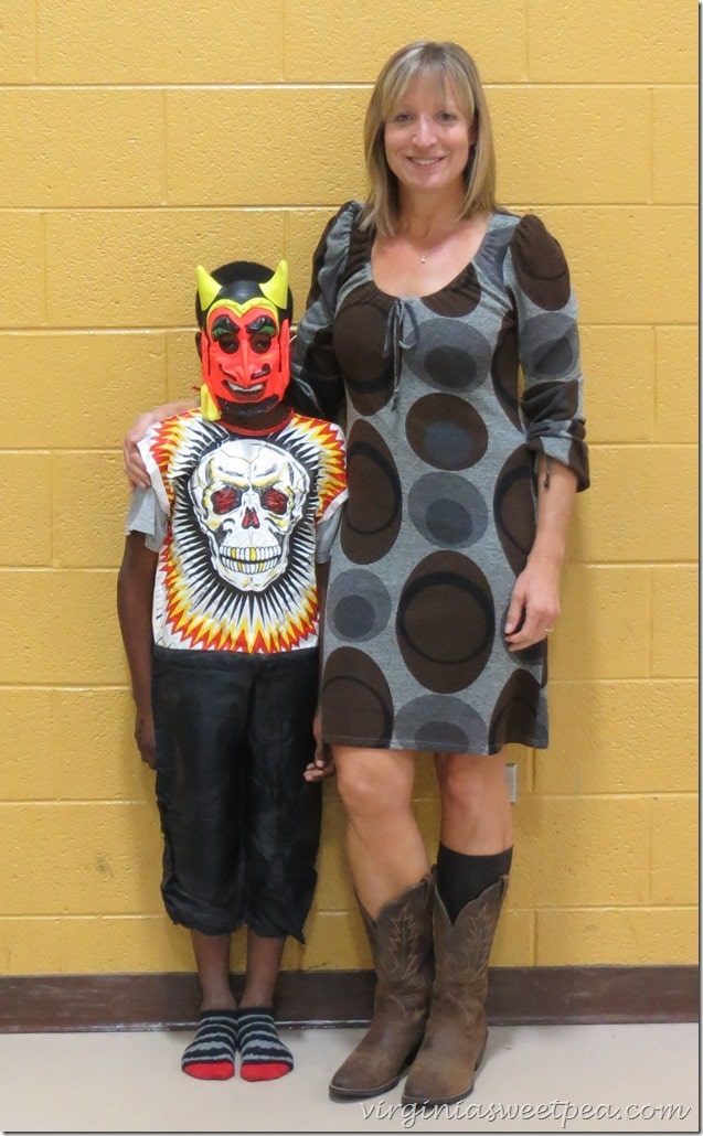 1970's Skeleton Costume with 1970's Devil Mask