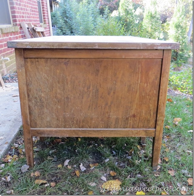 Antique Teacher's Desk Before - Side View