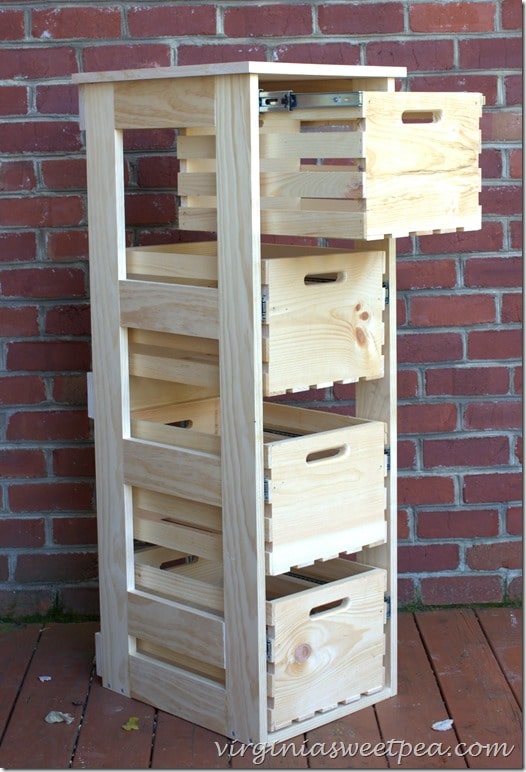 DIY Crate Cabinet with Sliding Drawers - Sweet Pea