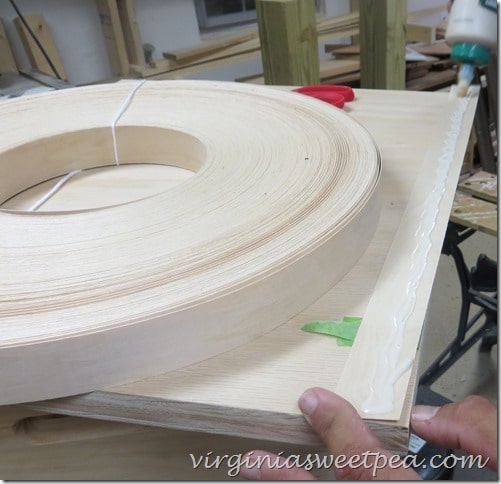 Gluing Wood Veneer to the Cabinet Top