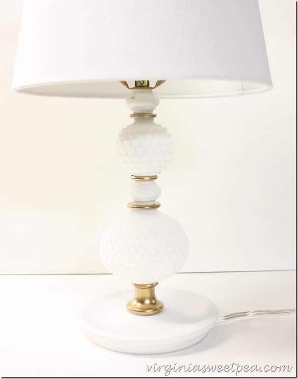 Milk Glass Lamp Makeover