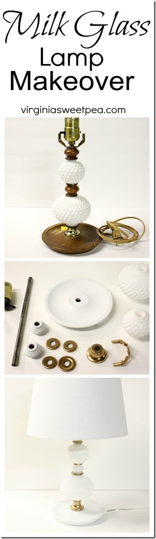 Milk Glass Lamp Makeover - A lamp found at the thrift store gets an updated look