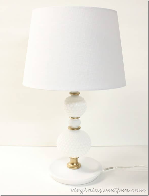 Milk Glass Lamp Makeover for Thrift Beneft