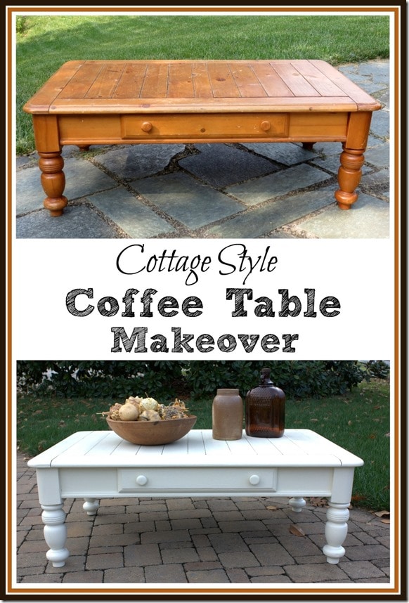 Cottage Style Coffee Table Makeover by virginiasweetpea.com