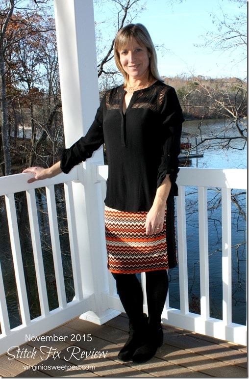 Stitch Fix Review - November 2015 - Market and Spruce Lilly Printed Pencil Skirt - Love this skirt's fun chevron print!