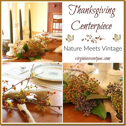 Thanksgiving Centerpiece - Nature Meets Vintage - virginiasweetpea.com