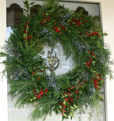 Christmas Wreath made with live greenery