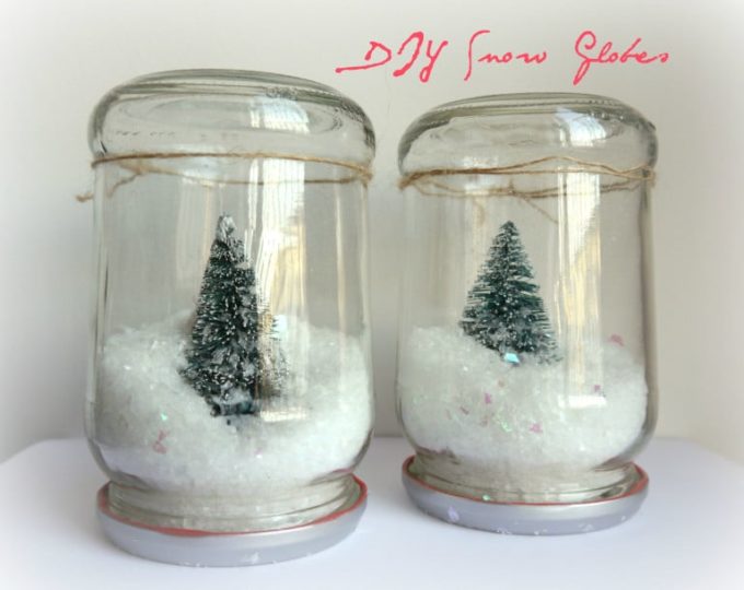 DIY Snow Globes Using Upcyled Jars