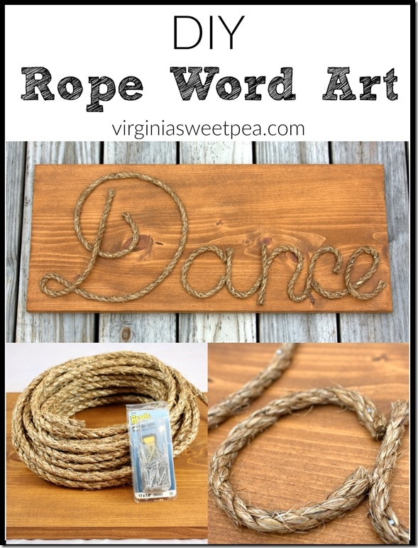 DIY Rope Word Art - Make personalized art with rope!  Get the tutorial at virginiaswetpea.com