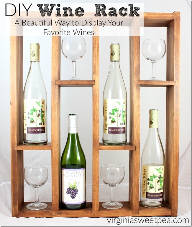 DIY Wine Rack - Follow this step-by-step tutorial to make a wine rack that displays favorite wines and glasses.