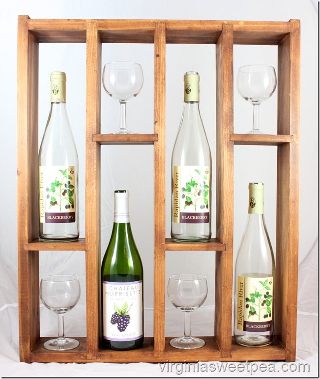 DIY Wine Rack - Follow this step-by-step tutorial to make a wine rack that displays favorite wines and glasses.