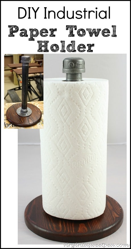 DIY Industrial Style Paper Towel Holder by virginiasweetpea.com