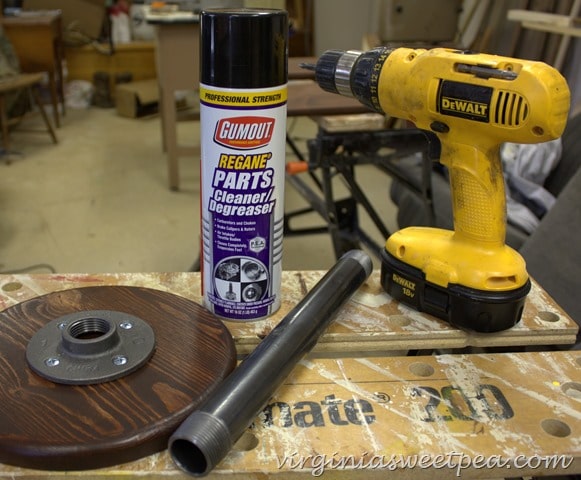 How to Make a DIY Industrial Paper Towel Holder - Use a Degreaser on the Pipe
