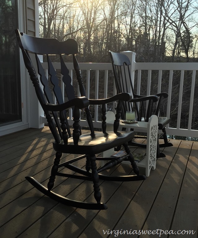 Stenciled Shelf Used on the Deck at Smith Mountain Lake, VA