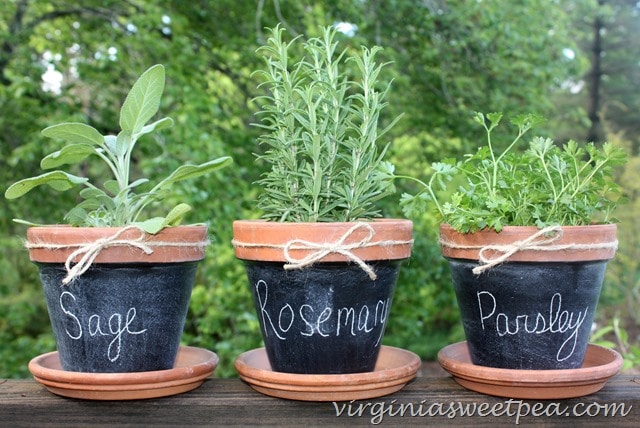 DIY Chalkboard Painted Pots