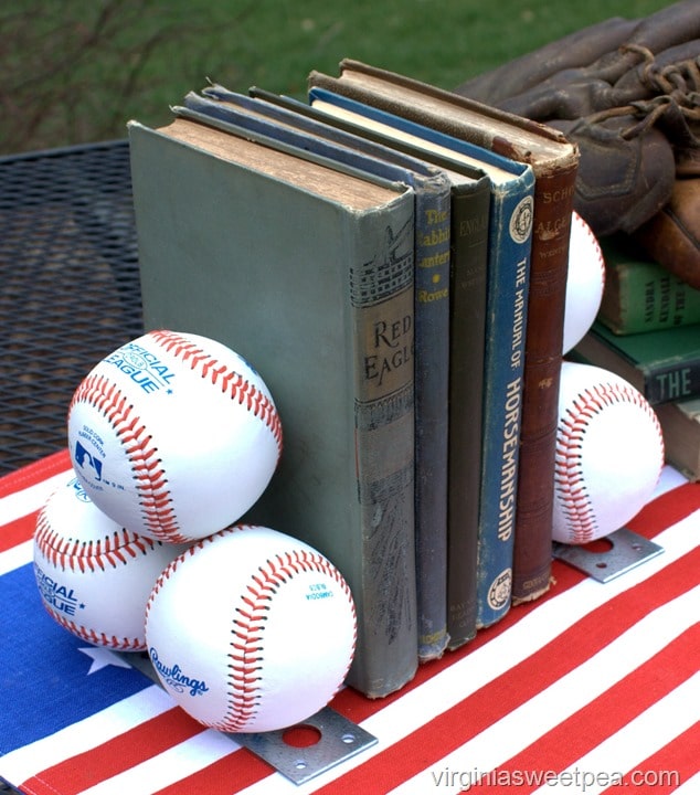 DIY Baseball Bookends - Learn how to make your own. virginiasweetpea.com