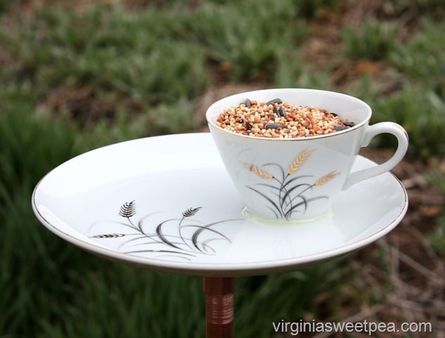 How to Make a Bird Feeder Using a Vintage Snack Set or Cup and Saucer