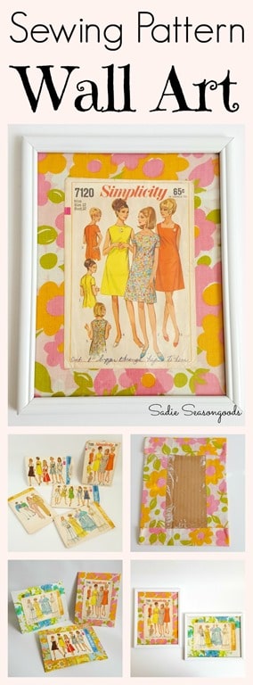 Pin_Sadie_Seasongoods_Creating_DIY_fashion_wall_art_with_vintage_bed_sheet_fabric_and_sewing_patterns