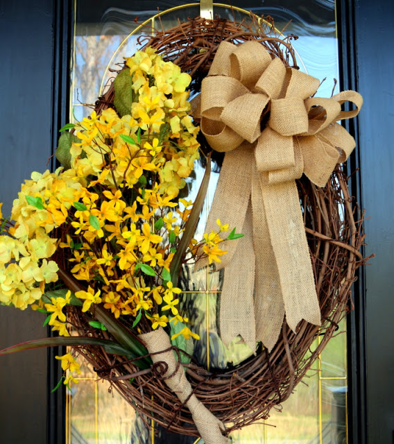 Burlap and Grapevine Wreath