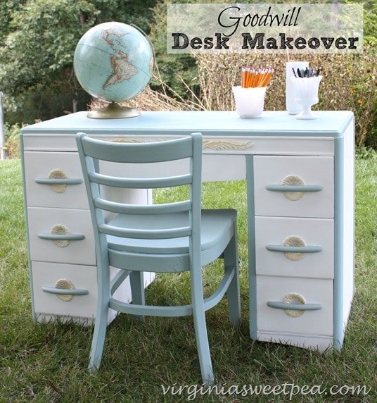 Goodwill Desk Makeover - virginiasweetpea.com