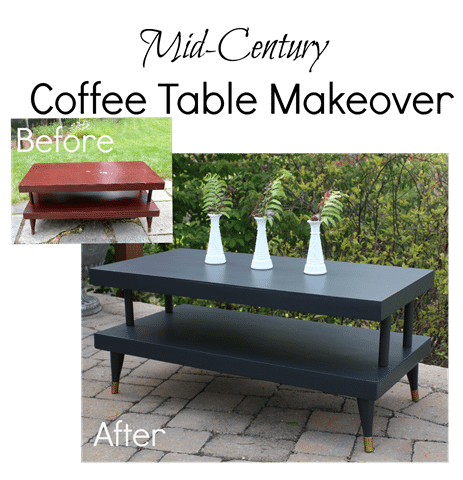 Mid Century Coffee Table Table Makeover - A coffee table gets a fresh look with paint.  virginiasweetpea.com