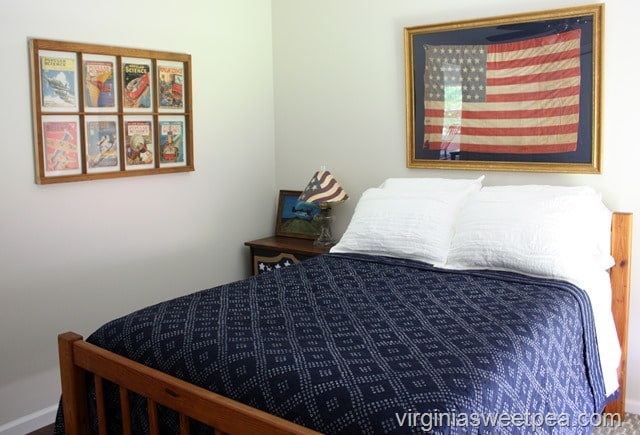 Americanna Themed Guest Bedroom Decor at the Lake