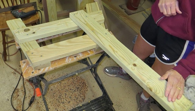 Attach Back Supports of a DIY 2x4 Bench