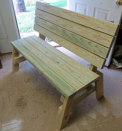 Completed DIY 2x4 Bench