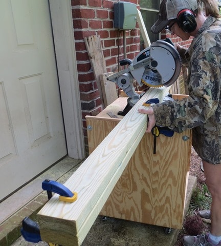 Cutting Bench Seat Pieces for DIY 2x4 Bench