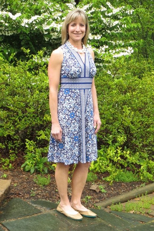 May 2016 Stitch Fix Review - London Times Bryen Jersey V-neck Dress - virginiasweetpea.com