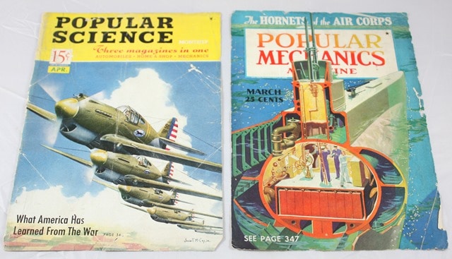 Popular Science and Popular Mechanics Magazine Covers from the late 30's and early 40's