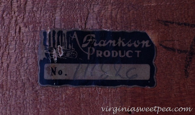 Tag on Shelf "A Frankson Product"