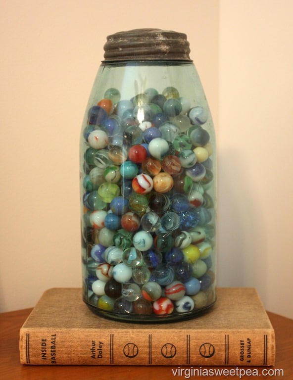 Vintage Marbles in a Mason Jar