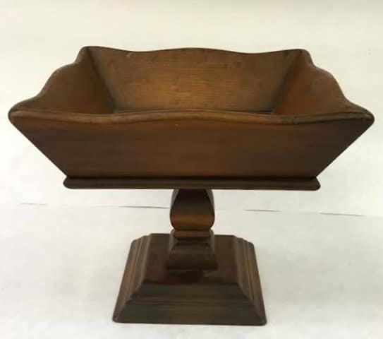 1970's Wooden Pedestal Bowl