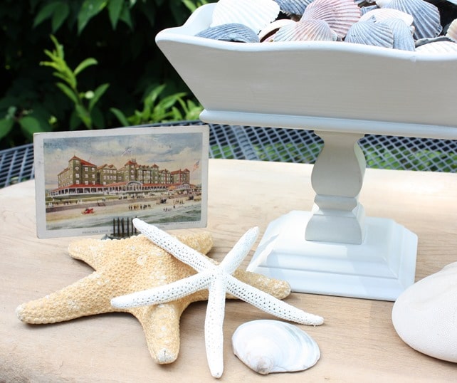 Coastal Vignette with Upcycled Wooden Bowl