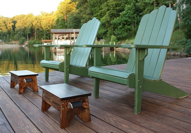 DIY Wooden Footstools with DIY Adirondack Chairs