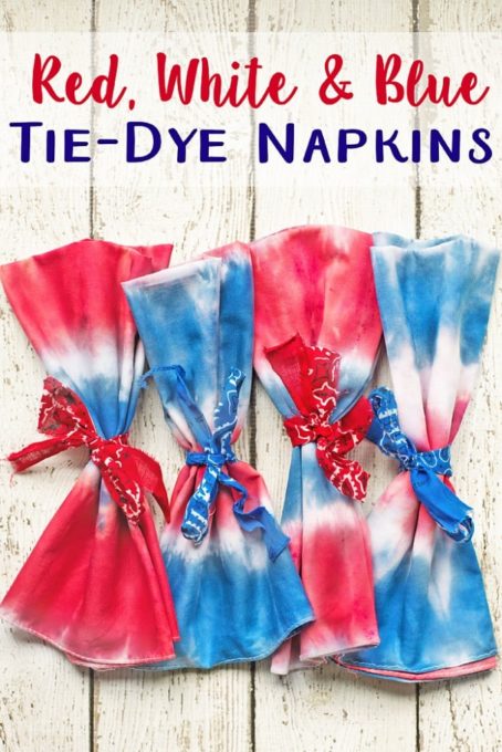 Red, White and Blue Tie Dyed Napkins