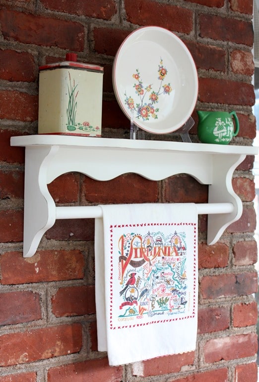 A thrift shop found shelf gets a makeover with paint.  virginiasweetpea.com