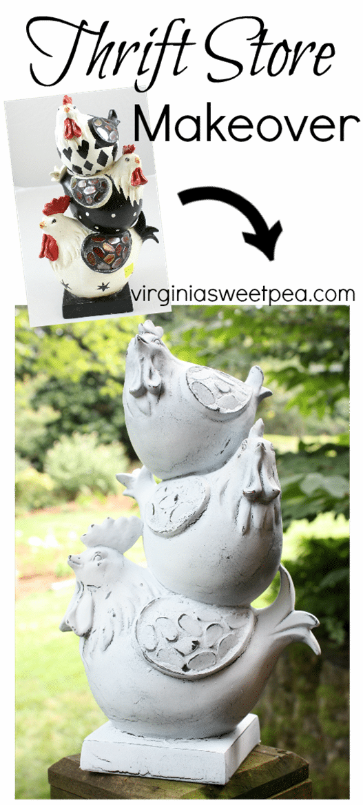 Thrift Store Makeover - A stack of hens gets an updated look. virginiasweetpea.com