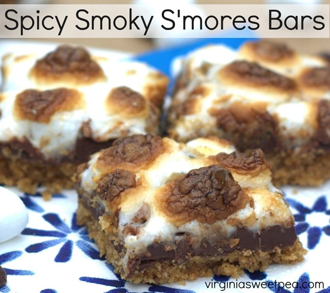 Spicy Smoky S'mores Bars are a delcious treat with just a touch of heat. virginiasweetpea.com