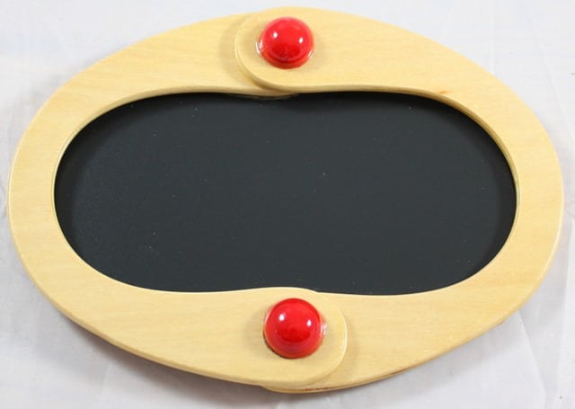 Step-by step tutorial for making a framed chalkboard from purse handles. virginiasweetpea.com