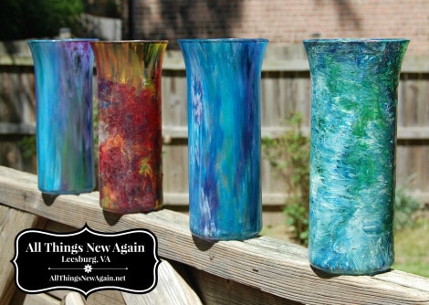 Transform Ordinary $1 Vases with Unicorn Gel Stain