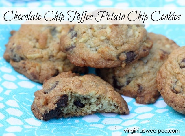 Chocolate Chip Toffee Potato Chip Cookies - virginiasweetpea.com