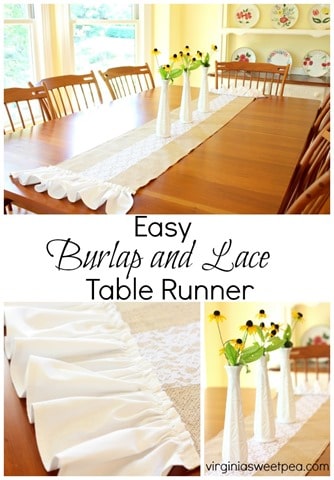 Easy to Make Burlap and Lace Table Runner