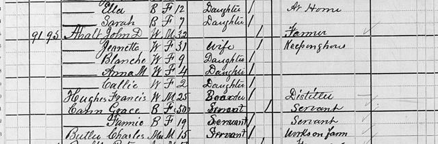 John D. Ahalt Census 1880