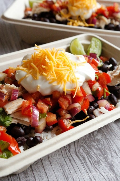 chicken burrito bowls